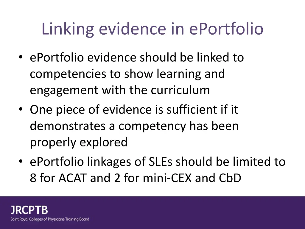 linking evidence in eportfolio