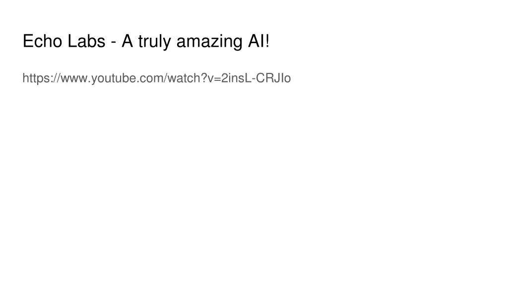 echo labs a truly amazing ai