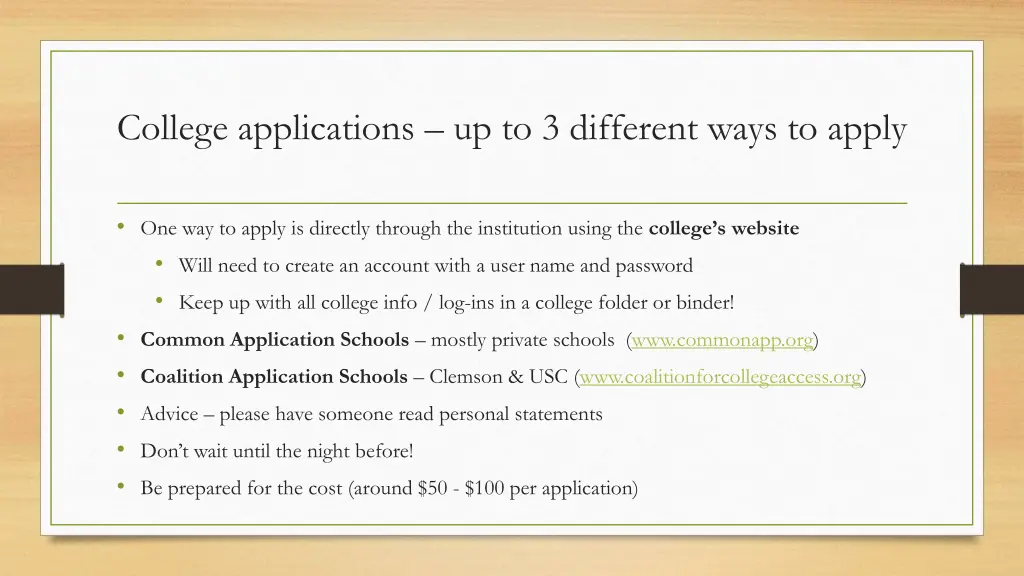 college applications up to 3 different ways