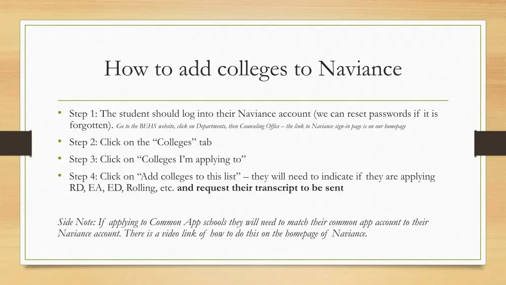 how to add colleges to naviance