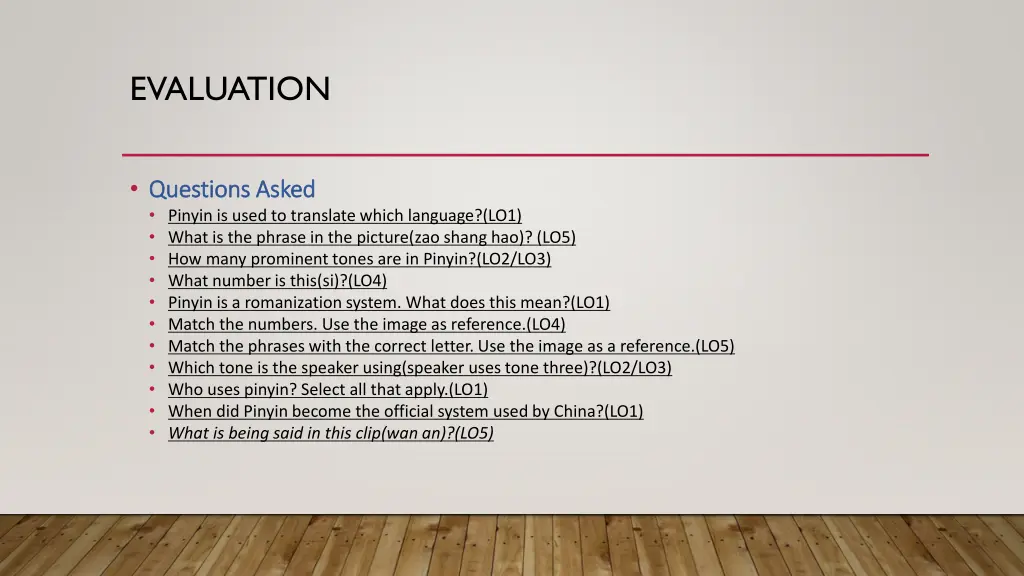 evaluation 1