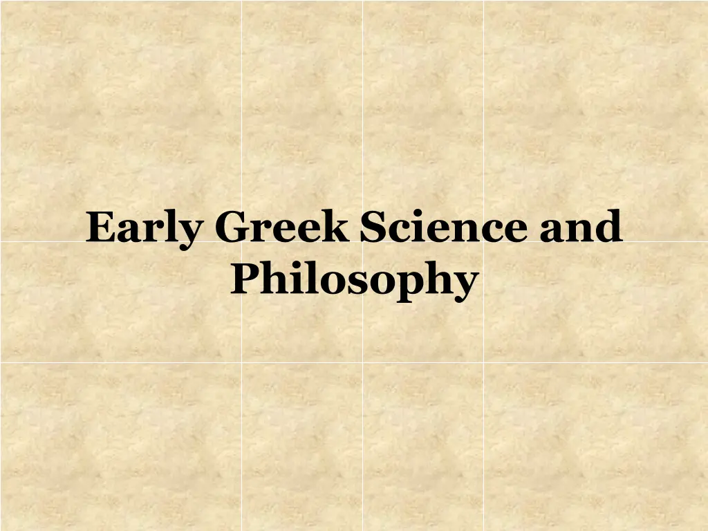 early greek science and philosophy