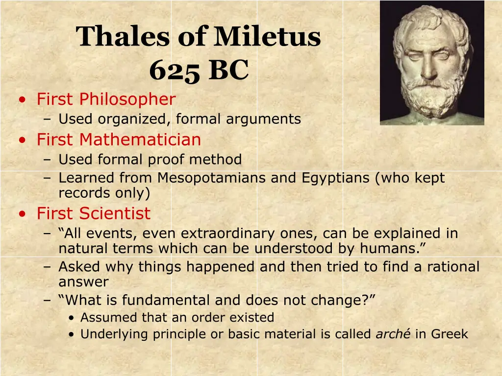 thales of miletus 625 bc first philosopher used