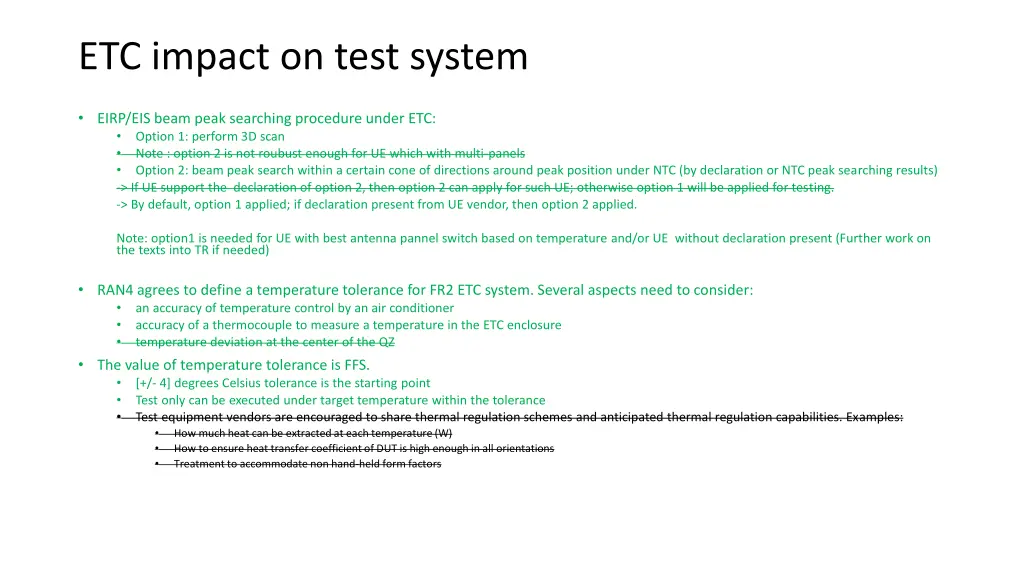 etc impact on test system