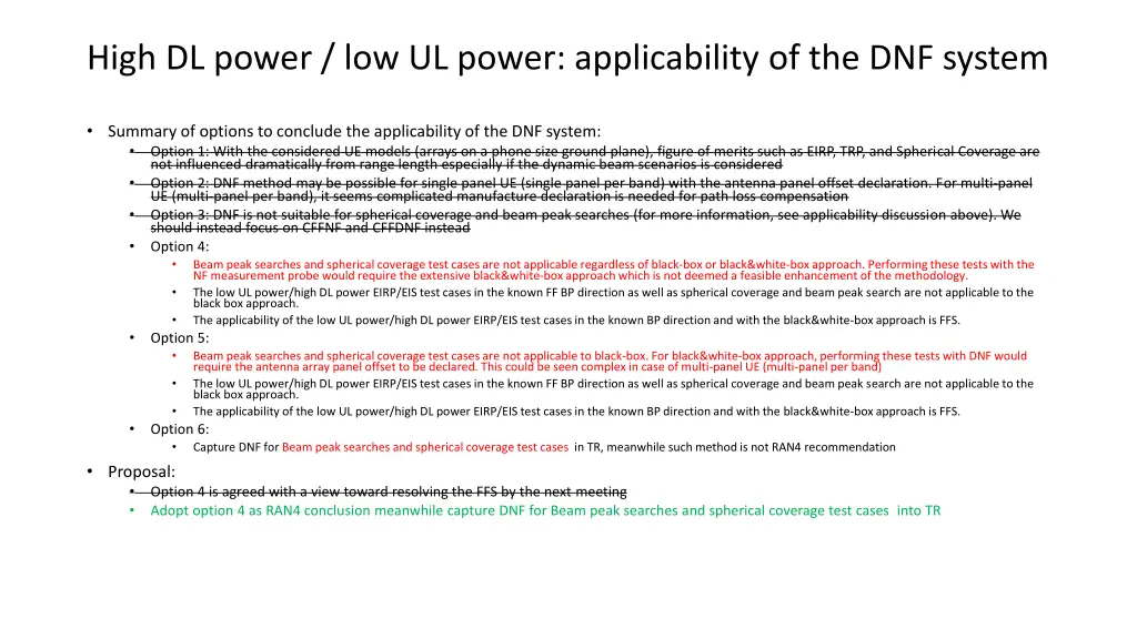 high dl power low ul power applicability