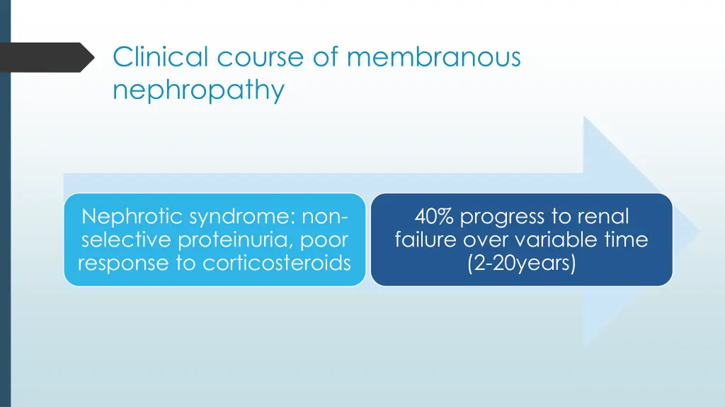 clinical course of membranous nephropathy