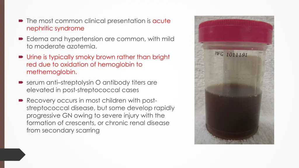 the most common clinical presentation is acute