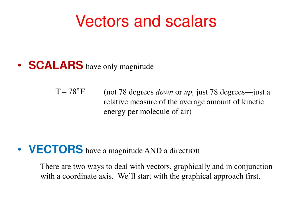 vectors and scalars