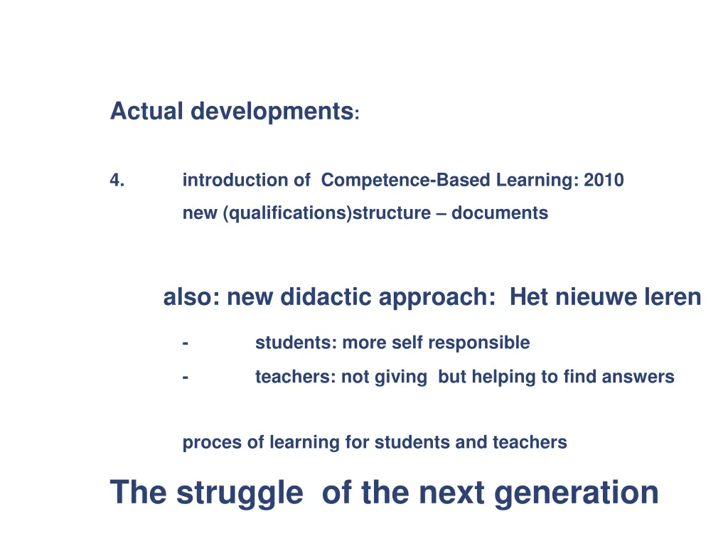 dutch educational system vet actual developments