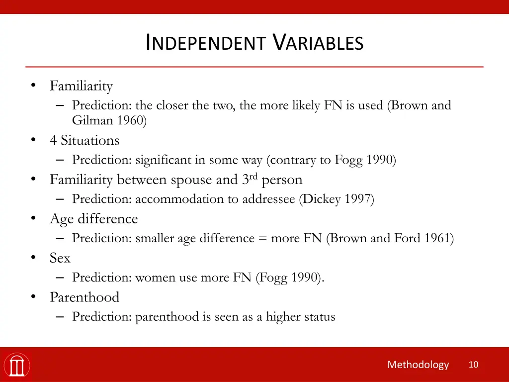 i ndependent v ariables