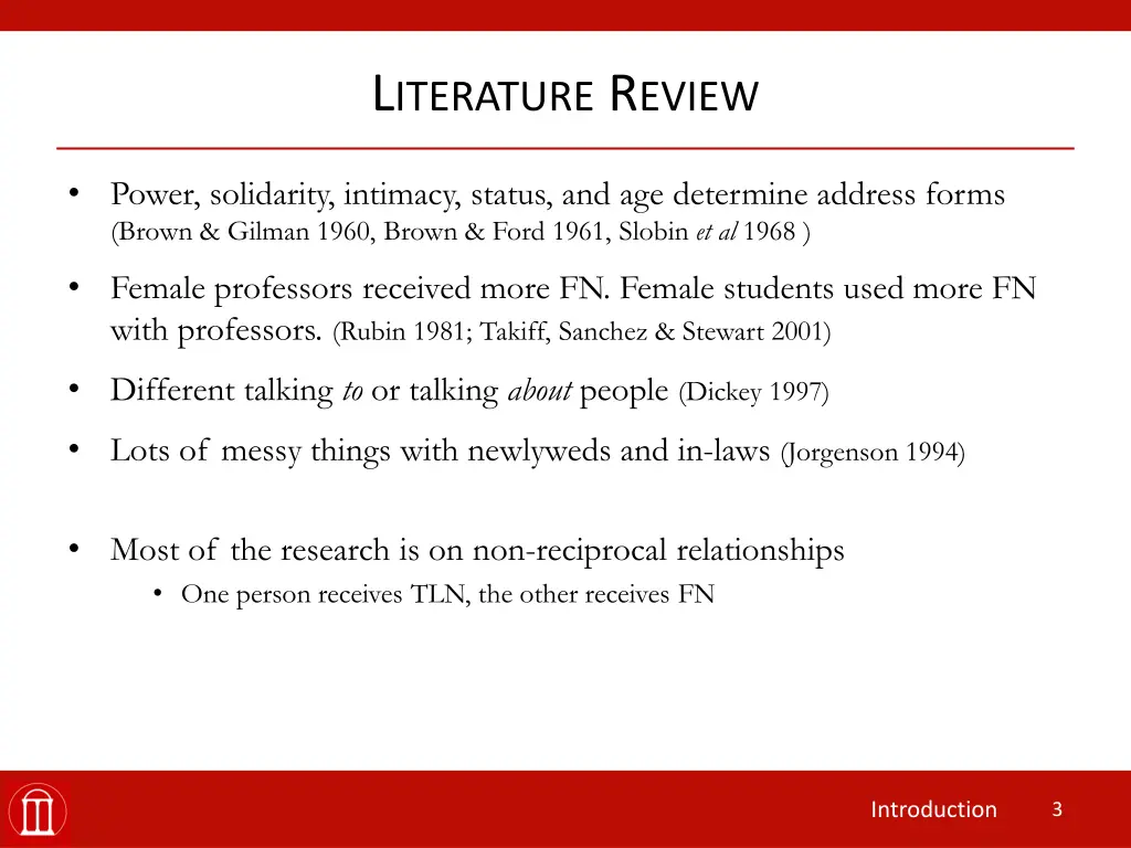 l iterature r eview