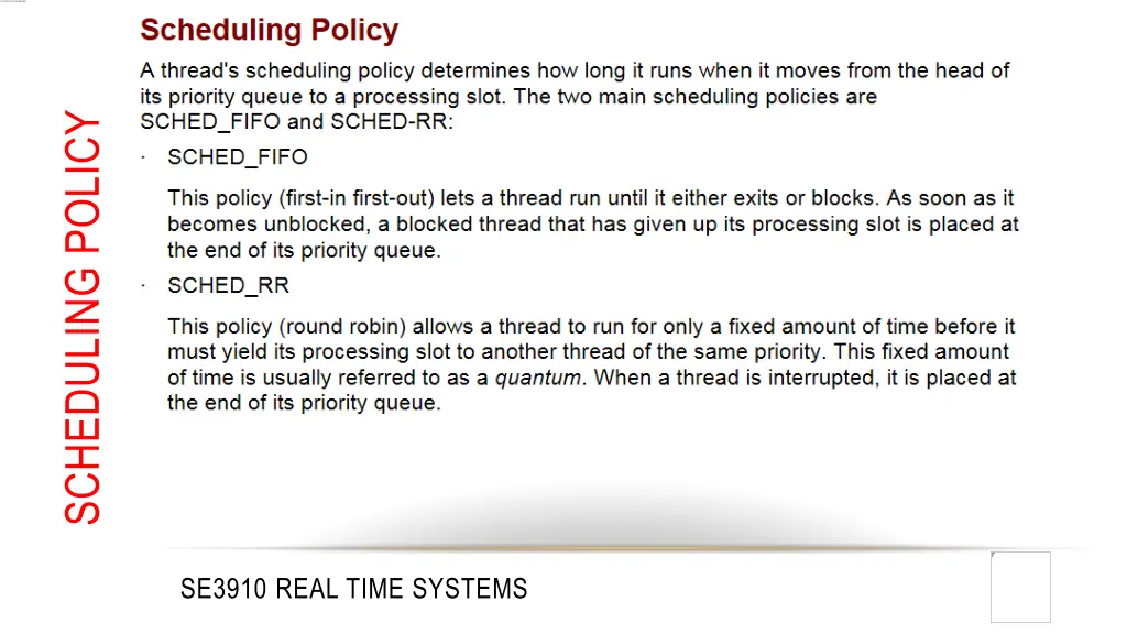 scheduling policy