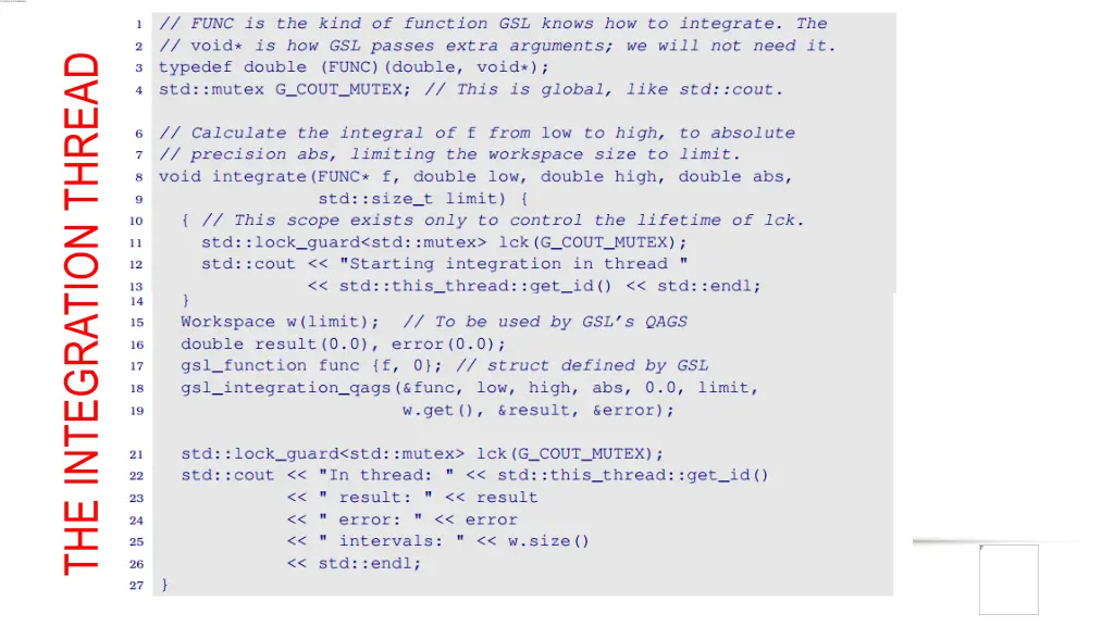 the integration thread