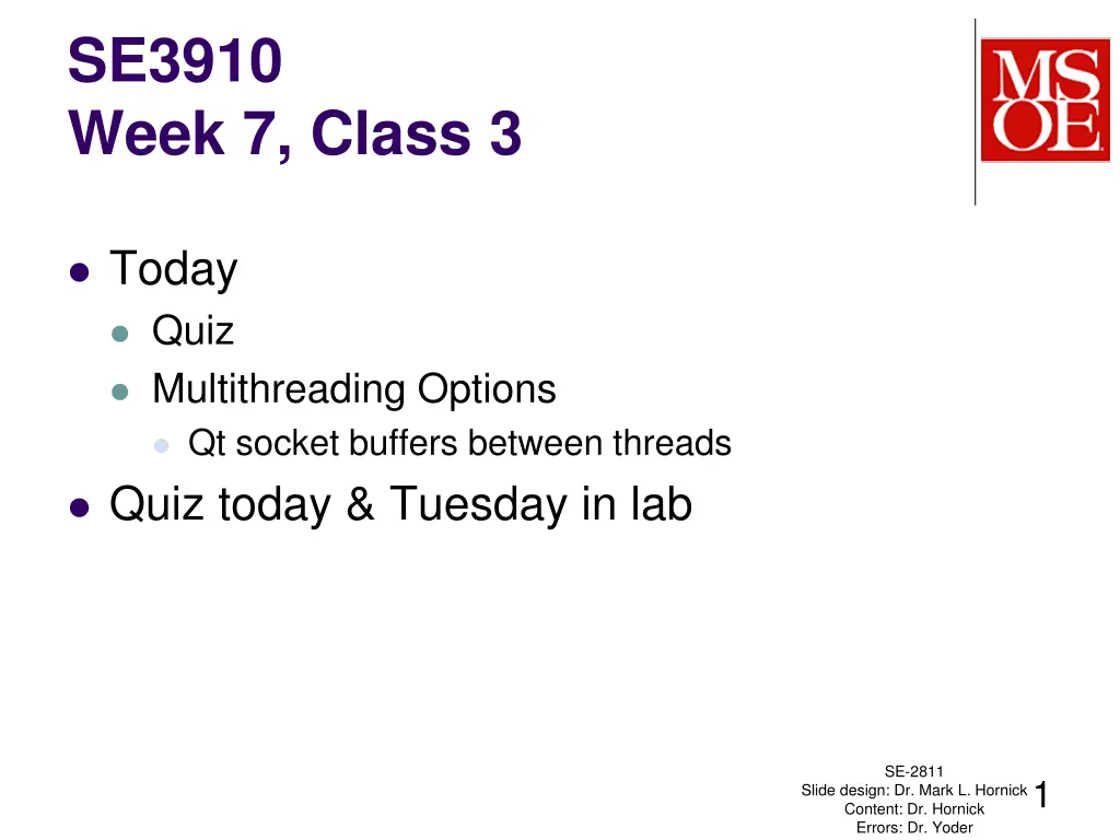 se3910 week 7 class 3