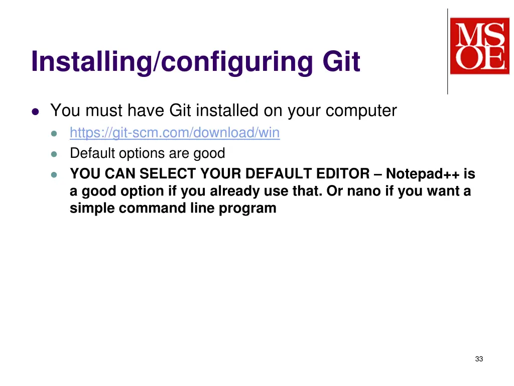 installing configuring git