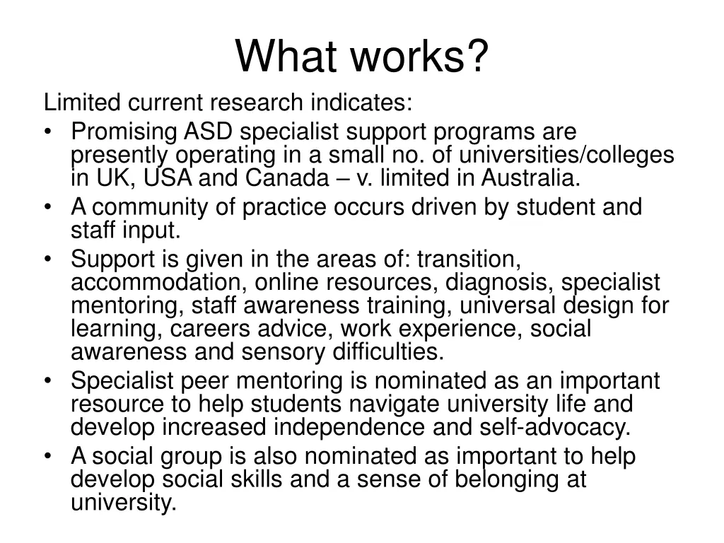 what works