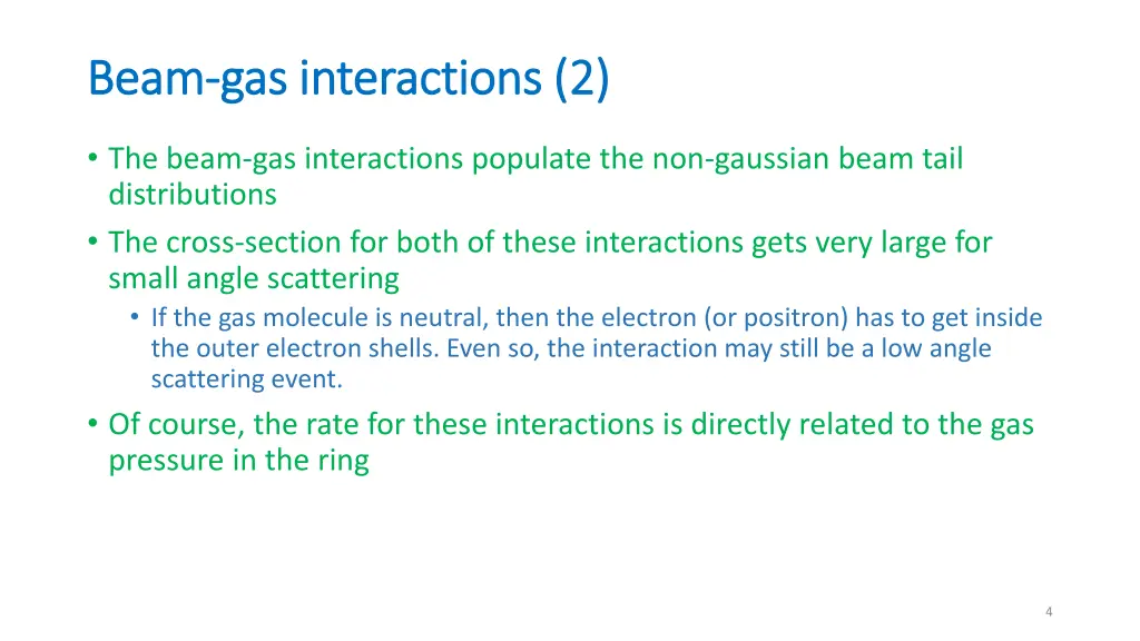 beam beam gas interactions 2 gas interactions 2