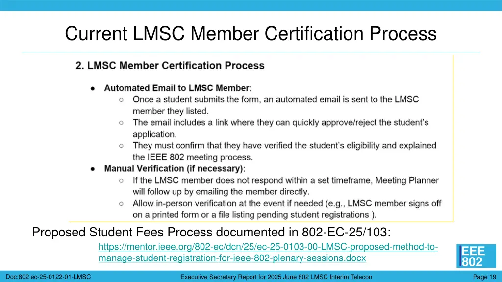 current lmsc member certification process