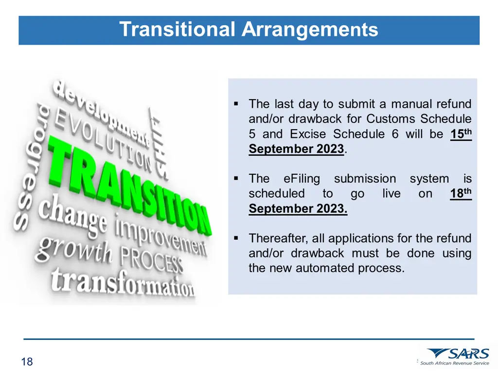 transitional arrangements