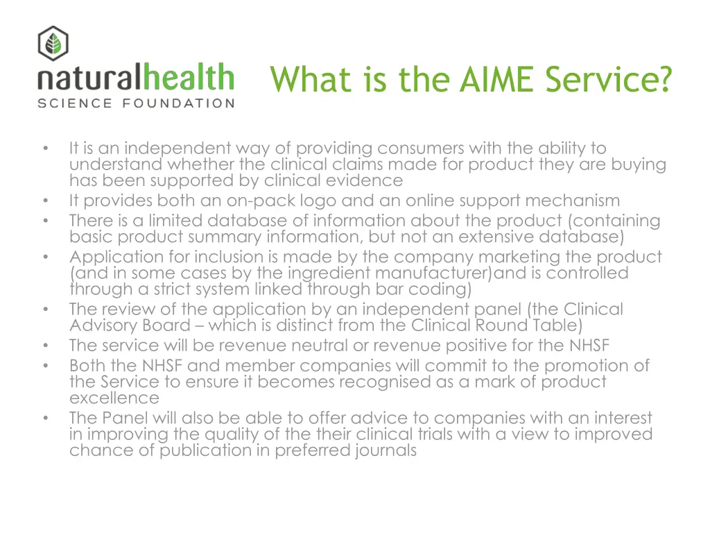 what is the aime service