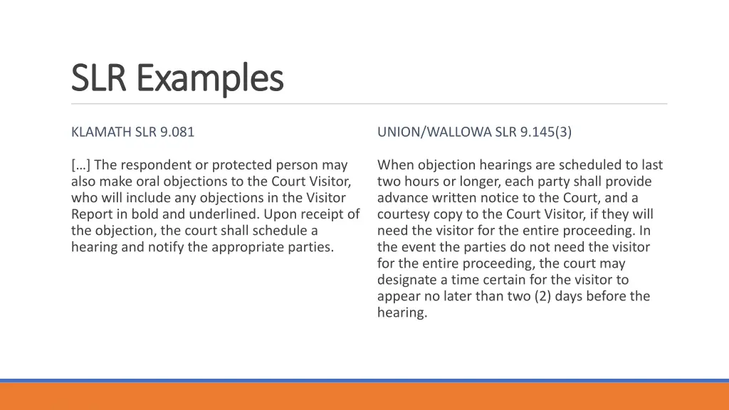 slr examples slr examples
