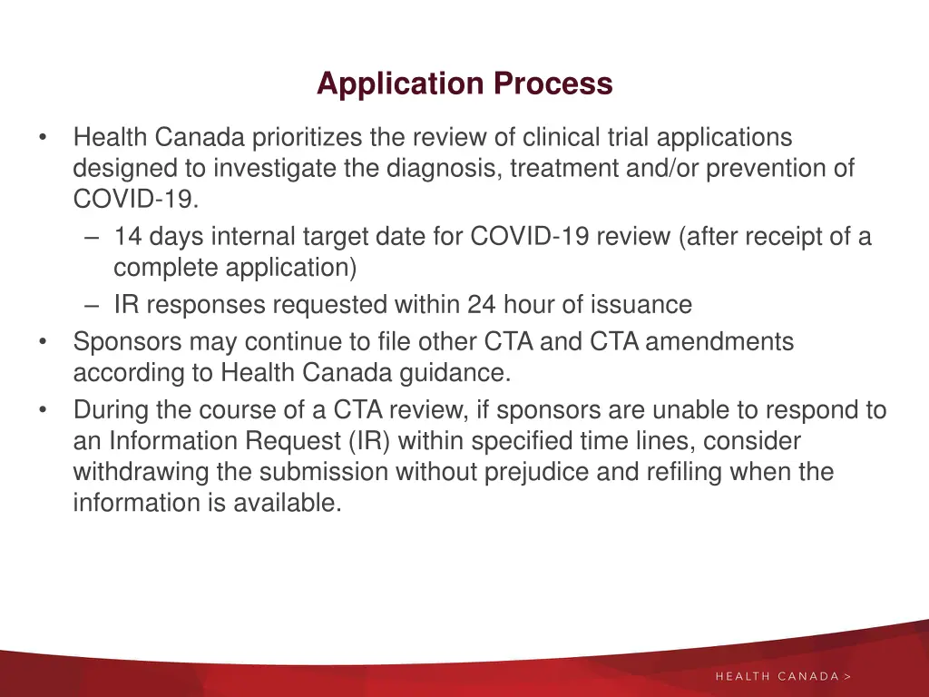 application process