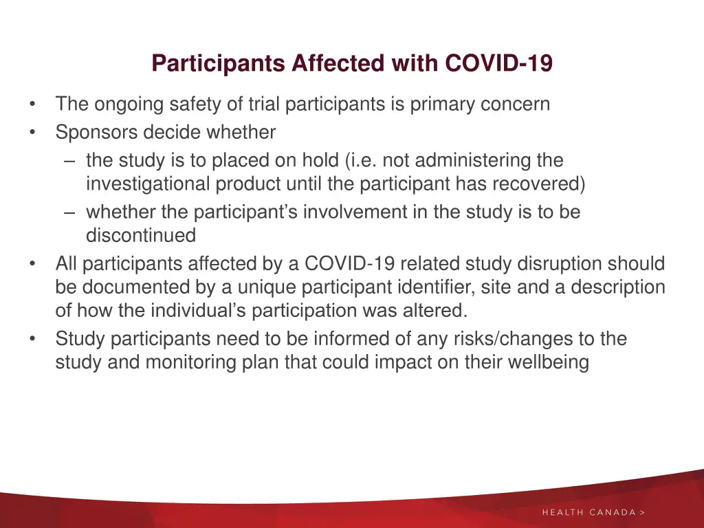 participants affected with covid 19