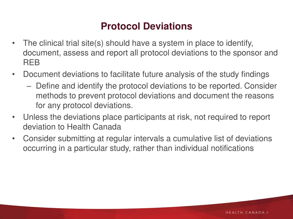 protocol deviations