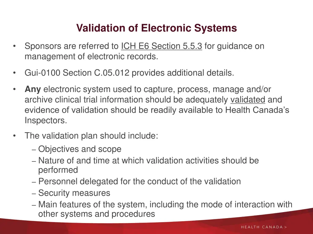 validation of electronic systems