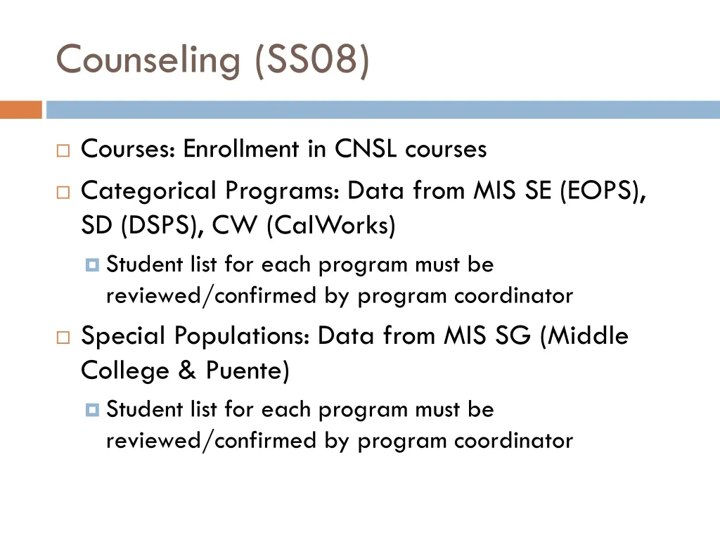 counseling ss08