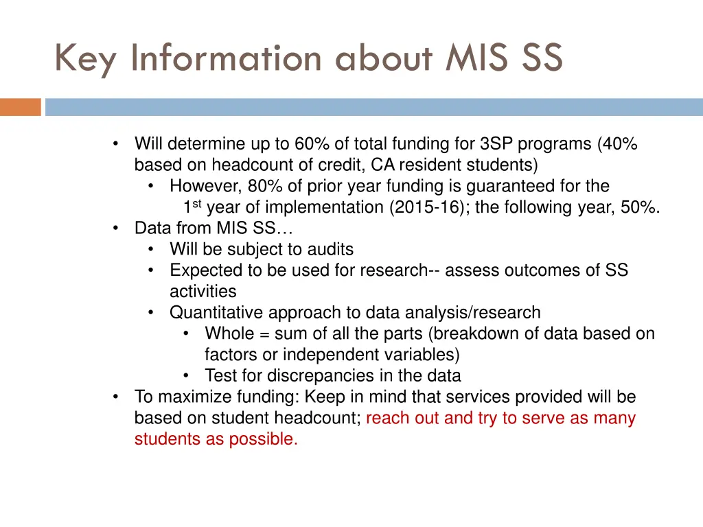 key information about mis ss