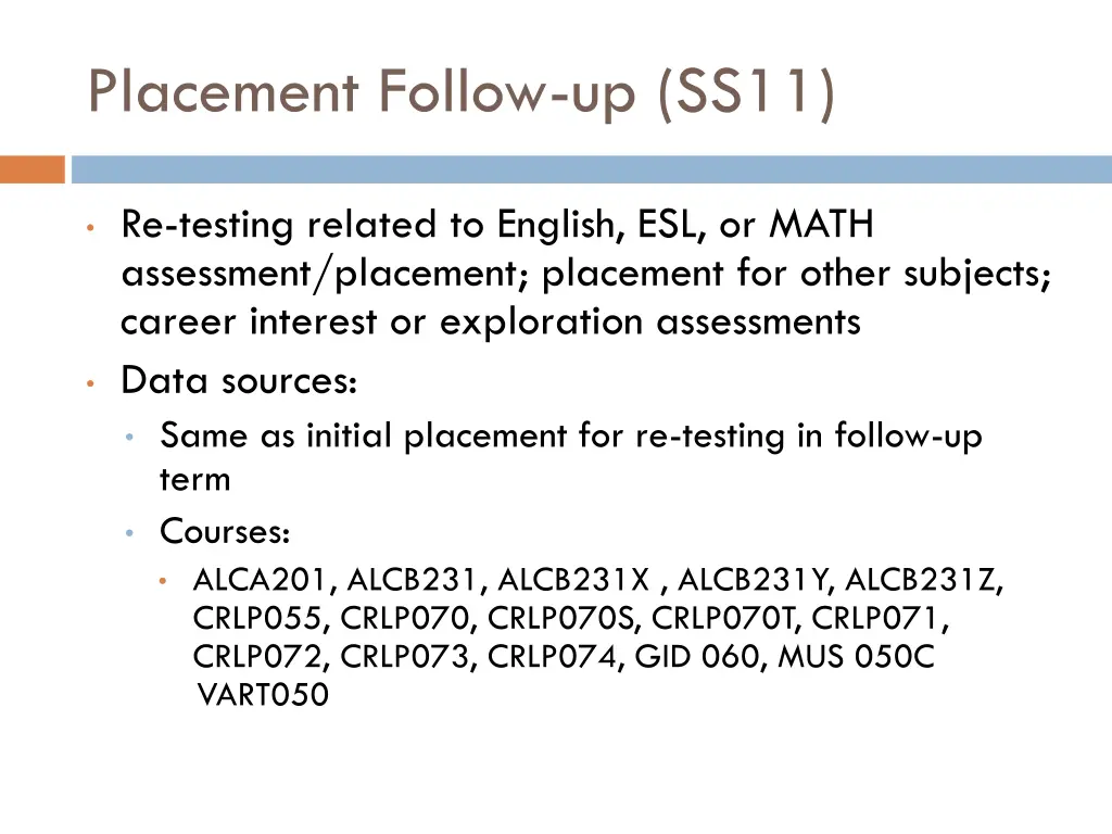 placement follow up ss11