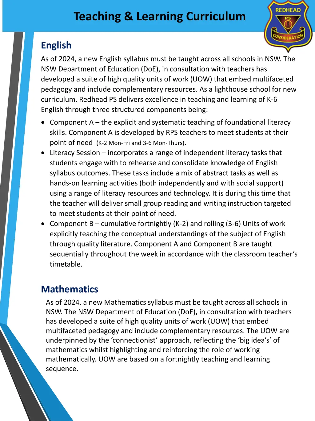 teaching learning curriculum