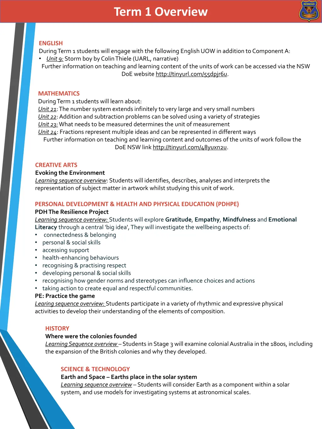 term 1 overview