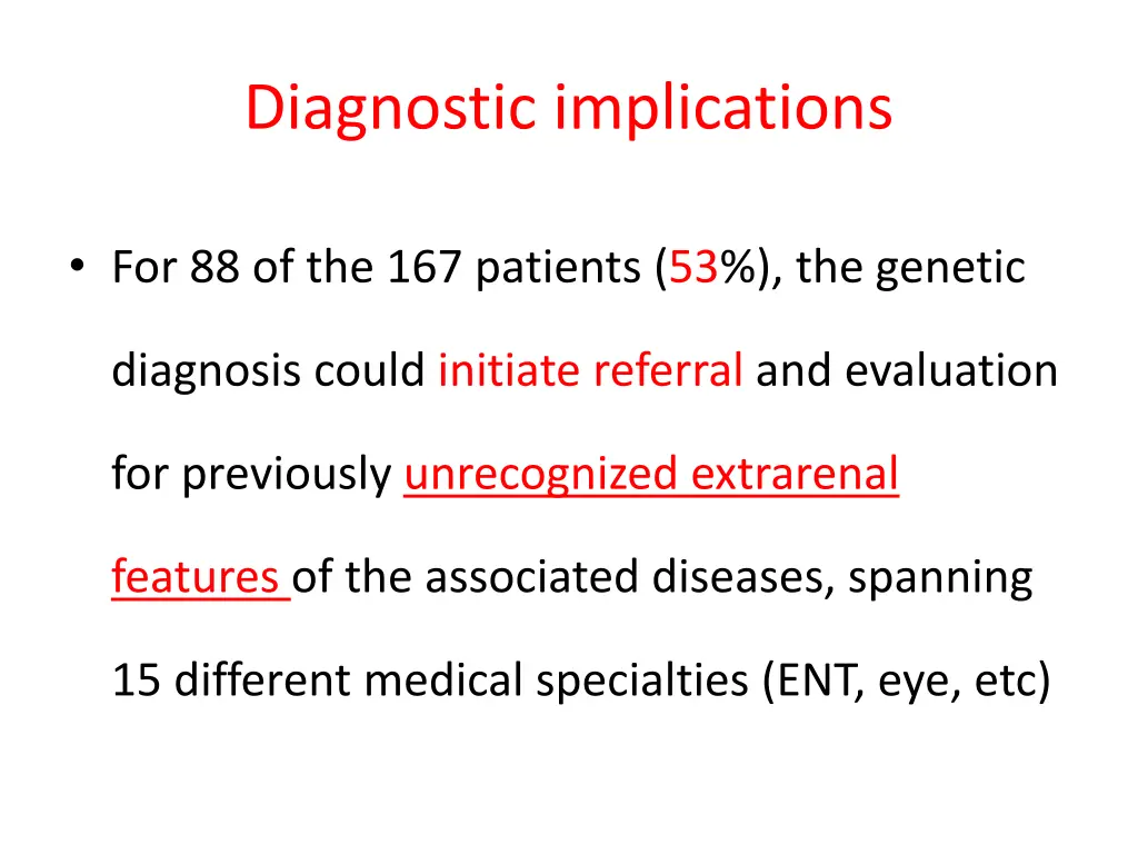 diagnostic implications