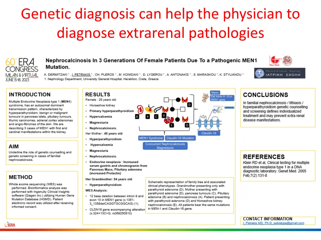 genetic diagnosis can help the physician