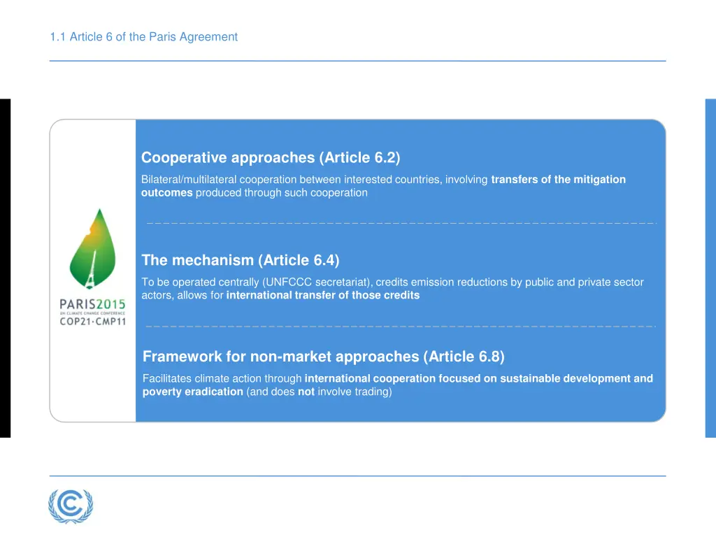 1 1 article 6 of the paris agreement