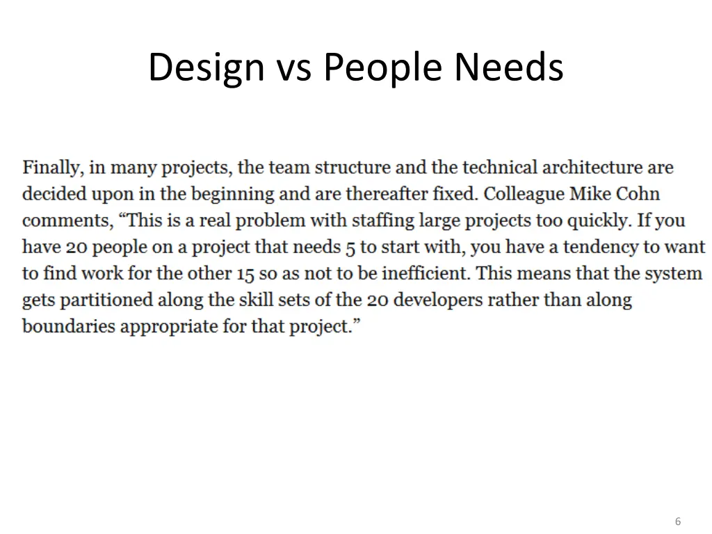 design vs people needs