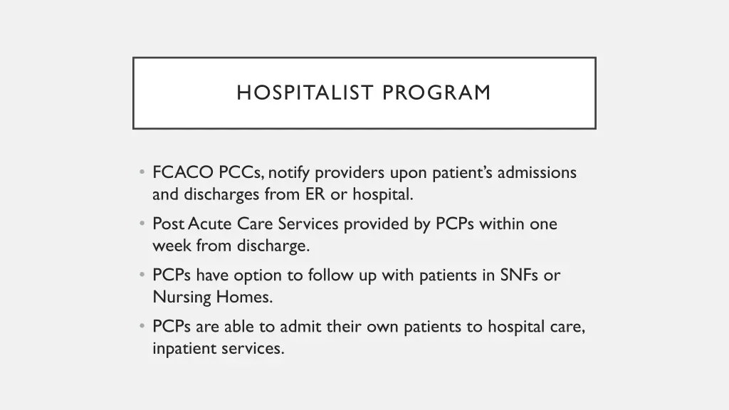 hospitalist program