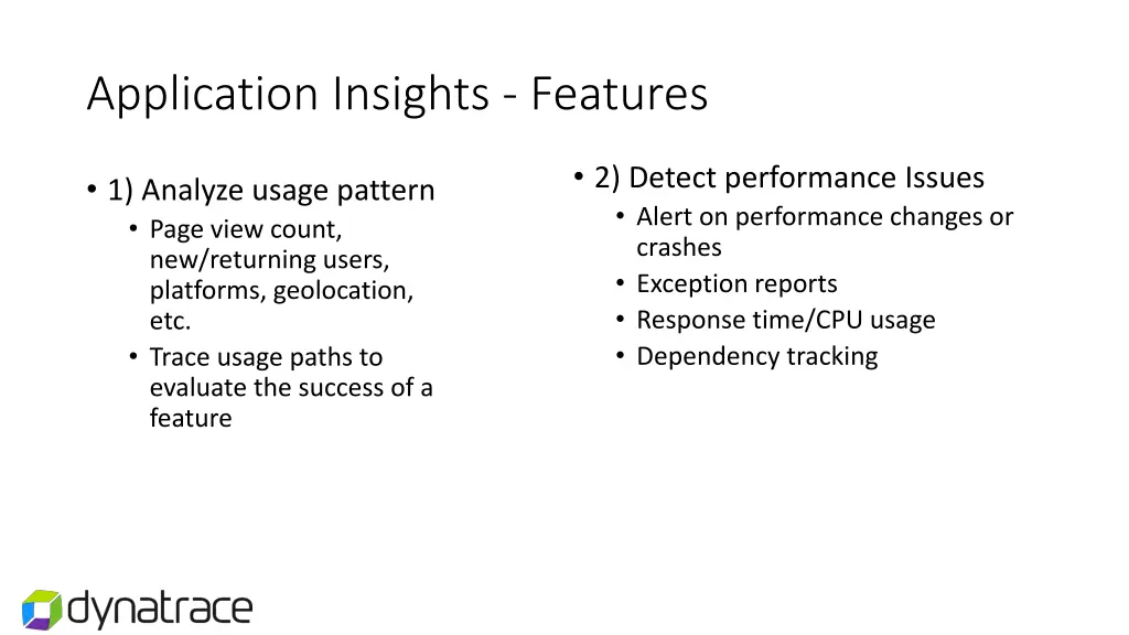 application insights features