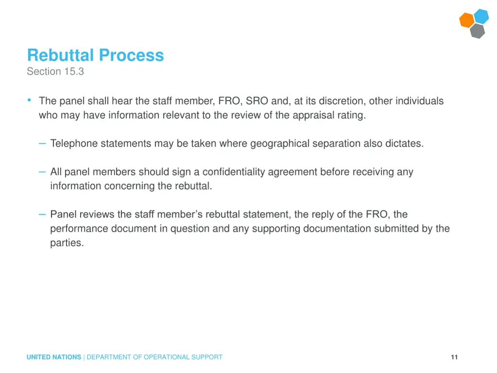 rebuttal process section 15 3 1