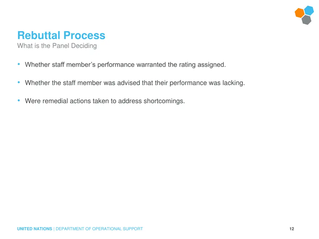 rebuttal process what is the panel deciding