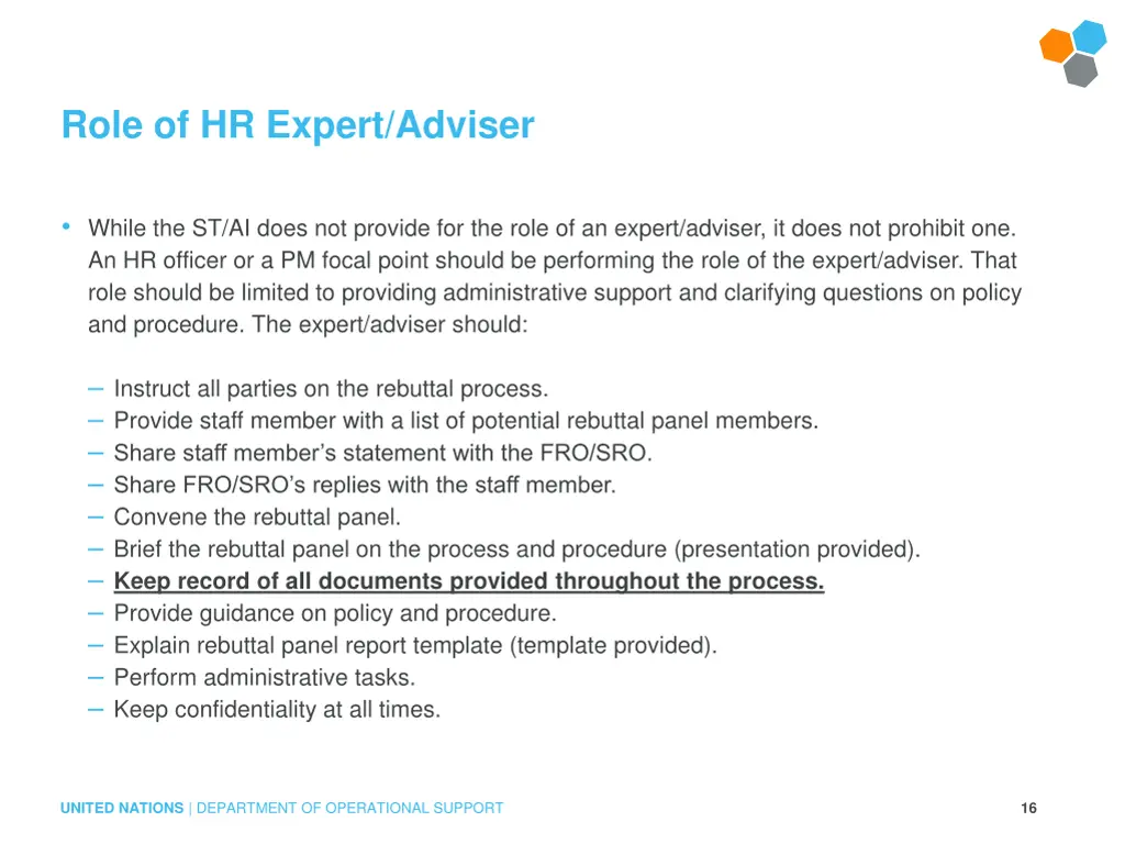 role of hr expert adviser