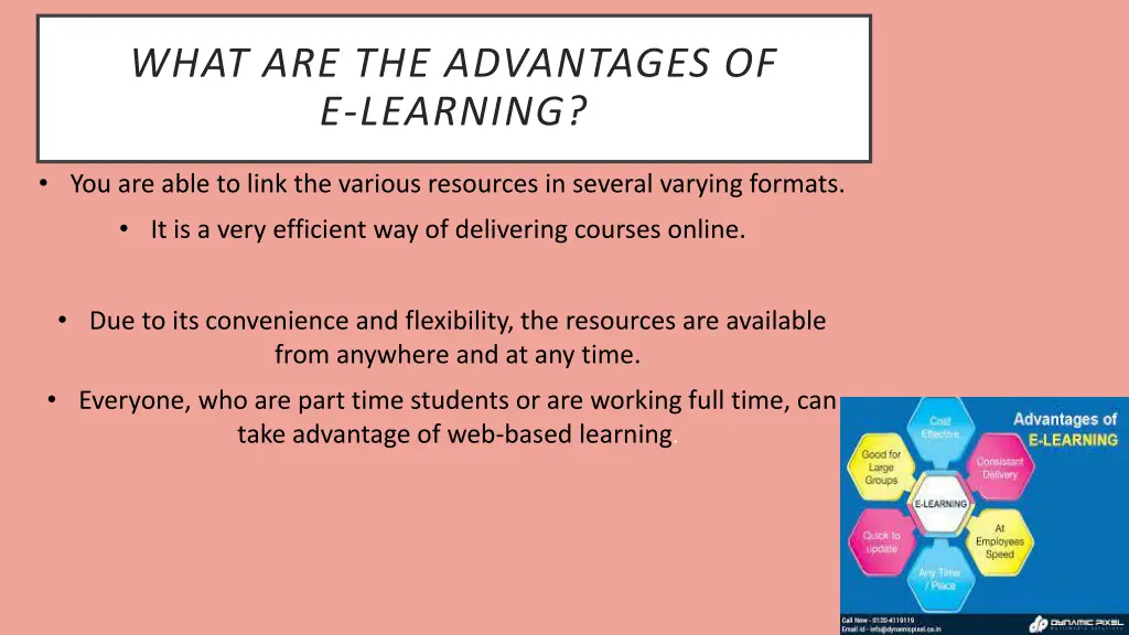 what are the advantages of e learning