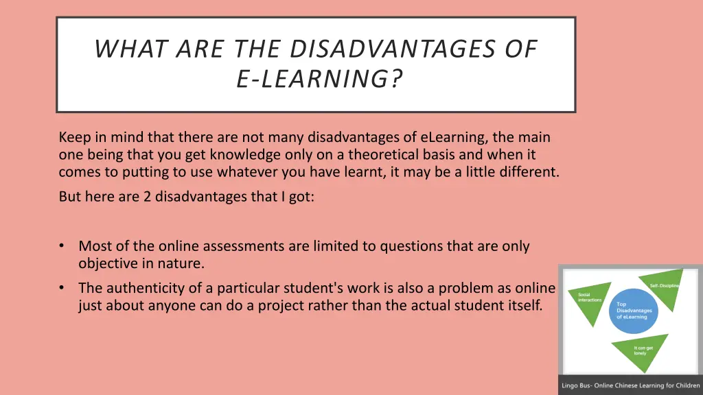 what are the disadvantages of e learning