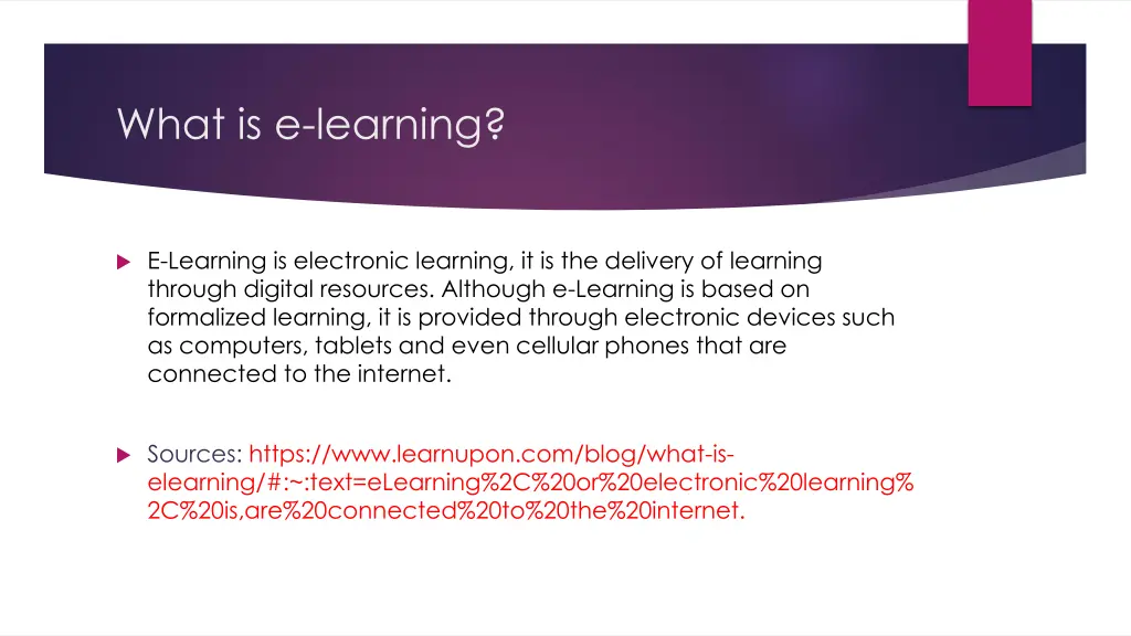 what is e learning
