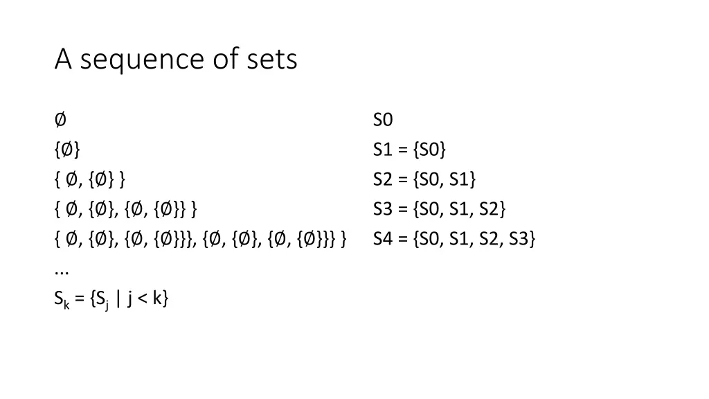 a sequence of sets