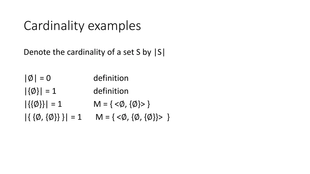 cardinality examples
