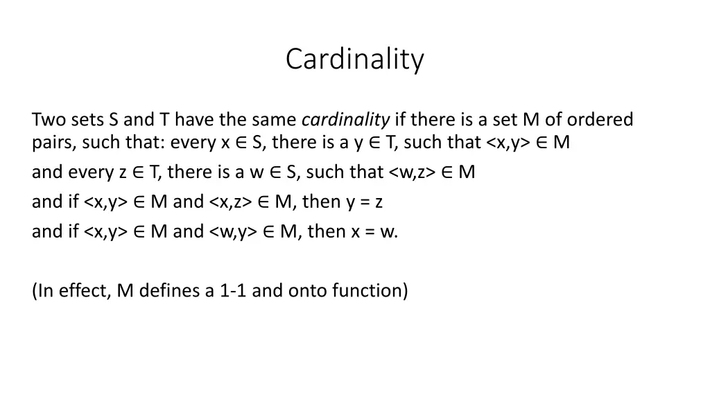 cardinality