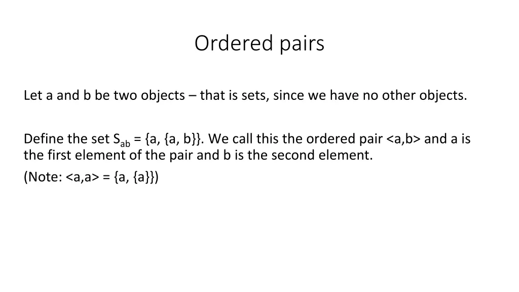 ordered pairs